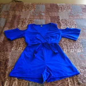 Romper Beautiful Royal Blue  Sz M  (fits like a Sm).